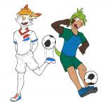 anthro anthrofied ball clothed clothing duo male soccer_ball soccer_uniform sportswear uniform fuze nintendo pokemon cid_(fuze) king_(fuze) chespin generation_6_pokemon generation_8_pokemon lagomorph mammal pokemon_(species) scorbunny 1:1 2019 hi_res