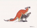 1994 all_fours anatomically_correct animal_genitalia animal_penis bent_over bodily_fluids cum doggystyle duo entwined_tails erection eyes_closed feet female female_penetrated feral feral_on_feral from_behind_position fur genital_fluids genitals kangaroo macropod male male/female male_penetrating male_penetrating_female mammal marker_(artwork) marsupial marsupial_penis nude orgasm penetration penile penile_penetration penis penis_in_pussy red_kangaroo sex tail tail_coil thin_penis tim_o'rourke traditional_media_(artwork) vaginal vaginal_penetration