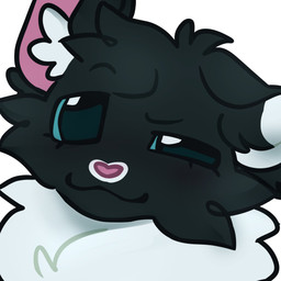 :3 ambiguous_gender black_body black_fur blue_sclera closed_smile feral fur mouth_closed pink_nose smile solo toony white_body white_fur littleperrito warriors_(book_series) fan_character hoppykit_(igotthebooty) domestic_cat felid feline felis mammal 1:1 2026 headshot_portrait hi_res icon portrait
