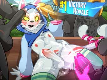 2_tails 5_fingers accessory anthro anthro_on_anthro areola arm_scar balls biped black_balls black_body black_fur black_nose black_penis black_tail blue_clothing blue_hoodie blue_legwear blue_thigh_highs blue_topwear bodily_fluids bottomless bottomless_anthro bottomless_male bukkake cheek_tuft chest_tuft claws clothed clothed/nude clothing cum cum_drip cum_on_balls cum_on_chest cum_on_face cum_on_leg cum_on_penis cumshot detailed_background dripping ejaculation empty_eyes erection faceless_anthro faceless_character faceless_male facial_markings facial_tuft fangs femboy finger_claws fingers foreskin fur furgonomics genital_fluids genitals glans glistening glistening_genitalia glistening_penis grass green_clothing green_legwear green_thigh_highs group hand_on_hip handjob head_markings hoodie humanoid_genitalia humanoid_penis leg_tattoo legwear male male/male male_anthro markings masturbation multi_tail multicolored_body multicolored_clothing multicolored_hoodie multicolored_penis multicolored_topwear navel nipples nude nude_anthro nude_male open_mouth partially_retracted_foreskin penile penile_masturbation penis pink_clothing pink_hoodie pink_inner_ear pink_topwear plant pointy_ears pubes purple_body purple_glans purple_penis raised_clothing raised_hoodie raised_topwear red_areola red_glans red_markings red_nipples red_penis scar sex solo_focus tail tail_accessory tattoo teeth text thigh_highs topwear tuft two_tone_penis whiskers white_balls white_body white_fur white_penis white_tail white_whiskers yellow_glans yellow_penis yellow_sclera nami955 epic_games fortnite meowdas meowscles nyanja_(fortnite) phantom_meowscles ambiguous_species domestic_cat felid feline felis mammal 2025 4:3 artist_name digital_media_(artwork) english_text hi_res