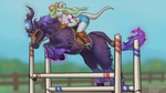 anthro boots clothed clothing cowboy_hat cowboy_outfit duo female footwear glowing glowing_horn hat headgear headwear horn jumping magic pointy_ears riding shoes smile tail reaper3d blizzard_entertainment mythology warcraft draenei equid equine mammal mythological_creature mythological_equine unicorn 16:9 4k absurd_res hi_res widescreen
