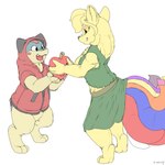 anthro apple blue_tail clothed clothing duo female food fruit fur male male/female multi_tail pink_tail plant purple_tail red_tail tail white_tail yellow_body yellow_fur yellow_tail kitsune_youkai nintendo pokemon flare_(flare_the_quilava) jewelwriter generation_1_pokemon generation_2_pokemon ninetales pokemon_(species) typhlosion 1:1
