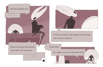 anthro biped black_body black_eyes border detailed_background dialogue duo empty_eyes female female/female female_anthro female_humanoid humanoid_on_anthro inside laugh looking_at_another looking_at_partner mouthless nude spa speech_bubble talking_to_another talking_to_partner text white_body white_border white_eyes justdog hollow_knight:_silksong hollow_knight_(franchise) team_cherry hornet_(hollow_knight) lace_(hollow_knight:_silksong) arthropod humanoid 2025 comic digital_drawing_(artwork) digital_media_(artwork) english_text hi_res