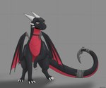 accessory all_fours black_body blade_tail claws female feral furgonomics green_eyes horn jewelry necklace simple_background solo tail tail_accessory tail_bracelet tail_jewelry wings apollyondragon activision mythology spyro_the_dragon cynder dragon mythological_creature mythological_scalie scalie 2024 digital_drawing_(artwork) digital_media_(artwork) hi_res signature