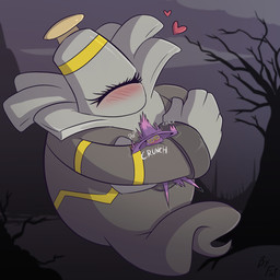 1_eye ambiguous_gender anthro black_sclera blush blush_lines brown_body duo eyes_closed female floating forest grey_body hug larger_female legless night outside plant size_difference smaller_ambiguous sound_effects spiral spiral_eyes text tree yellow_eyes yellow_sclera fuf nintendo pokemon dusknoir generation_4_pokemon mismagius pokemon_(species) 1:1 2019 alternate_version_at_source english_text hi_res