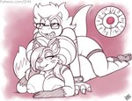 anthro areola big_breasts breasts canid canine claws digital_media_(artwork) drxii duo eyewear feet female female_penetrated fox fur glasses gynomorph hair hi_res horn huge_breasts impregnation intersex intersex/female intersex_penetrating intersex_penetrating_female koopa mammal mario_bros nintendo nipples non-mammal_breasts nude open_mouth ovum penetration reptile scales scalie scar scarlet_heitz secretary_koopa sex simple_background smile sperm_cell tail text url