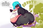 anthro big_butt big_dom_small_sub blue_hair bottomwear butt butt_smother clothed clothing container cup dialogue dominant dominant_female drinking_glass duo ear_piercing ear_ring eyes_closed facesitting fart fart_cloud fart_fetish farting_on_another female glass glass_container glass_cup hair hand_on_butt huge_butt larger_female looking_back male male/female obese obese_anthro obese_female onomatopoeia overweight overweight_anthro overweight_female pants piercing ring_piercing shirt simple_background sitting_on_another size_difference smaller_male smelly smothering sound_effects speech_bubble submissive submissive_male sweat_stain text thick_thighs topwear torn_bottomwear torn_clothing torn_pants torn_shirt torn_topwear wide_hips shenzel hippopotamid mammal 2025 colored english_text hi_res shaded