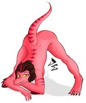 5_toes abstract_background anthro ass_up black_eyes brown_hair bubble_butt butt claws elbow_feathers eyelashes feathers feet female finger_claws fingers hair jack-o'_pose long_tail looking_at_viewer nude nude_anthro nude_female pose red_body red_feathers red_scales scales sharp_teeth smile snout solo tail teeth toe_claws toes yellow_sclera jacket_ignites cavemanon_studios i_wani_hug_that_gator victoria_(iwhtg) dinosaur dromaeosaurid feathered_dinosaur feathered_scalie prehistoric_species reptile scalie theropod velociraptor 2024 digital_drawing_(artwork) digital_media_(artwork) hi_res watermark