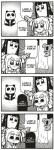 ambiguous_gender female group speech_bubble text bkub pop_team_epic pipimi popuko bear giant_panda koala mammal marsupial vombatiform comic english_text monochrome translated