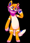 anthro clothing crown eyes_closed grin headgear inflatable kerchief male nozzle orange_body orange_skin paws pool_toy simple_background smile solo teeth white_body white_skin soullessteddybear third-party_edit lapfox_trax bandetto animate_inanimate canid canine canis domestic_dog living_inflatable mammal alpha_channel