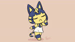 anthro barefoot blue_hair clothing dancing dress eyes_closed feet female frown fur hair jewelry music necklace simple_background solo tan_background white_clothing white_dress yellow_body yellow_fur advos animal_crossing camel_by_camel nintendo sandy_marton ankha_(animal_crossing) domestic_cat felid feline felis mammal 1:1 animated hi_res short_playtime sound watermark webm