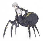 6_legs arthropod_abdomen chelicerae clothed clothing exoskeleton fangs grey_body grey_exoskeleton grey_hair hair jackknife_chelicerae male multi_eye multi_leg multi_limb multicolored_body multicolored_exoskeleton partially_clothed shirt simple_background solo stripes tan_body tan_exoskeleton tank_top teeth topwear two_tone_body two_tone_exoskeleton gemskull atlus megami_tensei megami_tensei_persona persona_(series) persona_4 sega yu_narukami arachnid arachnid_taur arthropod arthropod_taur spider spider_taur taur hi_res