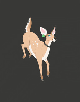 amber_eyes anatomically_correct brown_body brown_fur cloven_hooves collar ear_piercing ear_tag female female_feral feral frolicking fur hooves jumping markings piercing smile solo spots spotted_body spotted_fur tail twistedewe rosalina_(ecmajor) cervine deer mammal 2d_animation animated hi_res