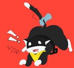ambiguous_gender anthro belt black_body black_fur bodily_fluids bubble_butt butt duo exclamation_point fur kerchief loose_belt markings mask nya open_mouth scarf solo_focus tail tail_grab tail_markings tail_tuft tears tuft white_body white_fur pandogbutt persona_(series) persona_5 morgana_(persona) domestic_cat felid feline felis mammal tuxedo_cat absurd_res hi_res male_(lore)