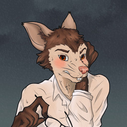 anthro blush brown_body brown_eyebrows brown_eyes brown_fur buckteeth clothing cloud eyebrows eyewear front_view frown fur glasses hair looking_at_viewer male outside overbite pink_nose raining showing_teeth shy simple_background snout solo standing storm teeth water wet wet_clothing whiskers white_clothing temere_artifex mammal murid murine rat rodent 1:1 half-length_portrait hi_res icon portrait