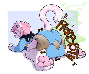 anthro clothed clothing diaper diaper_fetish eyes_closed feces hood male onesie onomatopoeia pawpads paws pooping pushing raised_tail smelly soiled_diaper soiling soiling_diaper solo sound_effects stink_fumes tail text tight_clothing unclean_diaper used_diaper using_diaper wearing_diaper baltnwolf bluey_(series) bandit_heeler dinu felid feline mammal hi_res