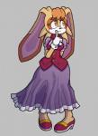 anthro clothed clothing dress female floppy_ears fur long_ears mature_anthro mature_female smile solo goiaba sega sonic_the_hedgehog_(series) vanilla_the_rabbit lagomorph leporid mammal rabbit hi_res