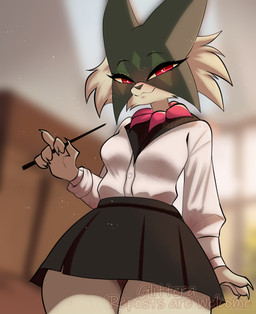anthro female solo teacher glitter_galaxia nintendo pokemon generation_9_pokemon meowscarada pokemon_(species) hi_res