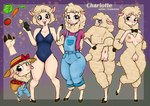 anthro anus breasts chibi clothing female fur genitals one-piece_swimsuit pussy solo swimwear wool_(fur) natt333 fan_character alpaca bovid camelid caprine mammal sheep hi_res model_sheet