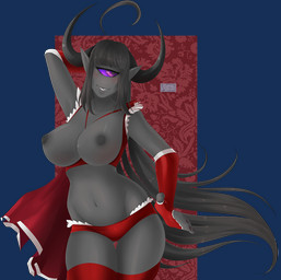 1_eye areola big_breasts breasts female grey_areola grey_hair grey_nipples hair horn looking_at_viewer monster_girl_(genre) nipples not_furry smile solo standing thick_thighs wide_hips gizmo0sue puivei cyclops humanoid 2017 alpha_channel