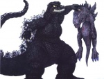 3_toes ambiguous_gender angry beaten blood bodily_fluids claws duo fangs feet feral nude simple_background spines tail teeth toe_claws toes white_background unknown_artist godzilla_(series) godzilla_1998 toho godzilla zilla kaiju reptile scalie