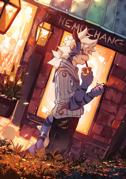 anthro beverage black_bottomwear black_clothing black_pants blue_body blue_eyes blue_fur bottomwear bubble_tea cellphone clothing electronics fur hair male pants phone smartphone solo standing white_body white_fur white_hair hemuchang mythology dragon eastern_dragon furred_dragon furred_scalie mythological_creature mythological_scalie scalie 2022 hi_res