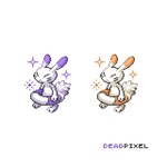 3_fingers 3_toes ambiguous_gender anthro duo eyes_closed feet fingers fur orange_body orange_fur purple_body purple_fur serious simple_background tail toes white_background white_body white_fur deadpixelart 2024_pokemon_gigaleak beta_pokemon_games nintendo pokemon beta_pokemon_(species) lagomorph mammal pokemon_(species) shiny_pokemon warabbit 1:1 2024 digital_media_(artwork) english_description pixel_(artwork) signature