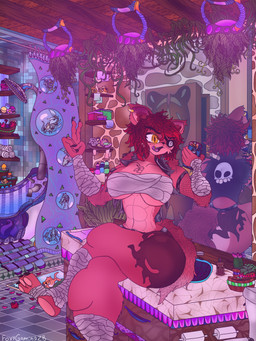 abs bandage bathroom clothing crossed_legs electronics eye_patch eyewear female freckles hair red_body red_hair selfie solo thick_thighs yellow_eyes foxygamingzb(artist) five_nights_at_freddy's fredina's_nightclub scottgames fexa_(cryptiacurves) canid canine fox mammal 3:4 hi_res