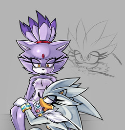 anthro bracelet breasts clothing crossgender duo eyelashes fellatio female forehead_gem foreskin gem genitals gloves grey_body hair handwear jewelry licking male narrowed_eyes nude nude_female nude_male oral orange_eyes penile penis penis_lick ponytail purple_body sex sitting tongue kibichi sega sonic_the_hedgehog_(series) blaze_the_cat silver_the_hedgehog domestic_cat eulipotyphlan felid feline felis hedgehog mammal hi_res