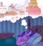 bed cake clothing cookie cupcake dessert dream duo eyes_closed eyewear feeding female feral food furniture glasses hair ice_cream imagination jelly_(food) maid_uniform multicolored_hair obese overweight pillow sleeping solo thought_bubble uniform ridiculouscake friendship_is_magic hasbro my_little_pony diamond_tiara_(mlp) silver_spoon_(mlp) earth_pony equid equine horse mammal pony animated low_res picture_in_picture short_playtime