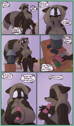 anthro bathrobe clothing dildo dildo_fellatio dildo_in_mouth female incestuous_fantasy masturbation oral oral_penetration penetration robe sex_toy sex_toy_fellatio sex_toy_in_mouth sex_toy_insertion solo vaginal vaginal_masturbation dirty_bunny marissa_keys mammal procyonid raccoon comic