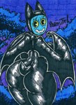 aged_up alternate_form anthro back_boob big_breasts big_butt blue_body blue_fur breasts butt butt_focus clothing curvy_figure cute_fangs fangs female fur latex latex_clothing latex_skinsuit looking_at_viewer looking_back nude outside rubber_clothing side_boob skinsuit smile solo spread_wings standing teeth thick_thighs tight_clothing voluptuous wide_hips wings yellow_eyes parasitedeath cartoon_network mao_mao:_heroes_of_pure_heart adorabat bat mammal 2020 hi_res marker_(artwork) portrait signature three-quarter_portrait traditional_media_(artwork)