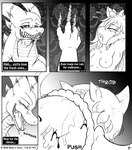 2016 alternating_focus anthro big_penis blood blush bodily_fluids borderless_panel breasts comic defloration domestic_cat dragon drooling duo english_text eyes_closed felid feline felis female female_penetrated five_frame_image genital_fluids genitals hi_res horn if_hell_had_a_taste internal male male/female male_penetrating male_penetrating_female mammal marci_hetson muscular mythological_creature mythological_scalie mythology nipples nude open_mouth penetration penile_spines penis saliva scales scalie scar sex sharp_teeth skylar_fidchell sweat tears teeth text vaginal vaginal_fluids vaginal_penetration virgin viroveteruscy