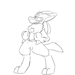 3_toes angry anthro biped casual_nudity feet female fur genitals long_ears looking_at_viewer nude pointy_ears prick_ears semi-anthro simple_background solo spikes standing toes vulva aquest nintendo pokemon canid generation_4_pokemon lucario mammal pokemon_(species) 1:1 2015 black_and_white monochrome