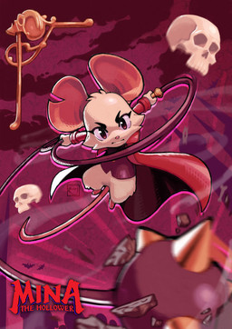 3_toes action_pose anthro barefoot big_ears black_eyes bone bottomless clothed clothing coat feet female front_view fur holding_object holding_whip jumping notched_ear pose purple_clothing purple_shirt purple_topwear red_clothing red_coat red_topwear shirt skull solo tail toes topwear video_game_logo whip white_body white_fur kopikup mina_the_hollower yacht_club_games mina_(mina_the_hollower) mammal mouse murid murine rodent 2025 absurd_res digital_media_(artwork) digital_painting_(artwork) hi_res painting_(artwork) shaded