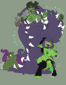 armor bald balls big_breasts black_hair blush bodily_fluids breasts circumcised clothing ear_piercing eye_patch eyewear facial_piercing fangs genital_fluids genital_piercing genitals group gynomorph hair hair_vore hooves horn huge_breasts humanoid_pointy_ears intersex legwear male masturbation muscular muscular_male nipple_piercing nipples nose_piercing nose_ring open_mouth partially_inside penile penile_masturbation penis penis_piercing piercing pointy_ears precum purple_tongue ring_piercing scar sharp_teeth shortstack soft_vore standing stockings teeth tongue tongue_out vore yellow_sclera imric1251 demon humanoid imp orc hi_res