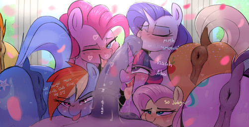 ahegao animal_genitalia animal_penis animal_vulva anus anus_focus ass_up balls big_butt big_penis blush bodily_fluids body_worship butt collaborative collaborative_fellatio collaborative_oral collaborative_sex cum cutie_mark dialogue dock_(anatomy) equine_anus equine_genitalia equine_penis equine_vulva erection eye_roll eyelashes eyes_closed faceless_character faceless_female faceless_male fellatio female female_feral female_focus feral feral_on_feral first_person_view freckles front_view genital_fluids genital_focus genital_shot genital_worship genitals group group_sex horn looking_at_viewer looking_pleasured male male/female male_feral male_pov medial_ring narrowed_eyes one_eye_closed open_mouth oral penile penis penis_shot penis_worship plump_labia puffy_anus quadruped raised_tail rear_view saliva saliva_on_penis seductive sex tail text tongue tongue_out vulva welost friendship_is_magic hasbro my_little_pony mythology applejack_(mlp) fluttershy_(mlp) mane_six_(mlp) pinkie_pie_(mlp) rainbow_dash_(mlp) rarity_(mlp) spitfire_(mlp) starlight_glimmer_(mlp) trixie_(mlp) twilight_sparkle_(mlp) wonderbolts_(mlp) earth_pony equid equine horse mammal mythological_creature mythological_equine pony unicorn 2022 absurd_res digital_media_(artwork) english_text hi_res