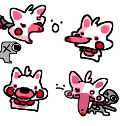 :o anthro bow_tie chibi dot_eyes duo female frown long_nose looking_at_viewer multiple_angles open_mouth pink_body red_bow_tie shocked simple_background simple_eyes smile smiling_at_viewer square_crossover surprised white_background white_body jim_bingi five_nights_at_freddy's five_nights_at_freddy's_2 scottgames mangle_(broken) mangle_(fnaf) canid canine fox mammal robot_anthro 1:1 digital_drawing_(artwork) digital_media_(artwork) hi_res