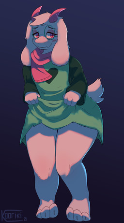 3_toes anthro barefoot big_butt biped blush butt clothed clothing clothing_lift curvy_figure eyewear feet femboy fur glasses green_eyewear green_glasses horn male paws pear-shaped_figure pink_eyes robe round_glasses scarf smile solo tail tail_tuft teasing thick_thighs toes tuft white_body white_fur wide_hips kooriki deltarune undertale_(series) ralsei bovid caprine darkner goat mammal 2021 absurd_res digital_media_(artwork) hi_res shaded