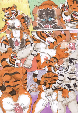 anal anal_fingering anal_penetration anthro areola assisted_fellatio assisted_oral backsack balls biped bisexual black_nose black_stripes blush blush_lines bodily_fluids breast_grab breasts butt cheek_tuft claws countershade_face countershade_torso countershading cum cum_drip cum_from_ass cum_from_vagina cum_in_ass cum_in_mouth cum_in_vagina cum_inside cum_splatter dripping drooling facial_tuft fellatio female female_penetrated fingering genital_fluids genitals grin group hand_on_breast hand_on_head humanoid_genitalia humanoid_penis interspecies leaking_cum looking_at_another looking_at_partner looking_pleasured male male/female male/male male_penetrated male_penetrating male_penetrating_female male_penetrating_male medium_breasts messy multicolored_body navel nipples nude on_bottom on_top open_mouth oral orange_body penetration penile penile_penetration penis penis_in_ass raised_tail reverse_cowgirl_position saliva sex smile standing striped_body stripes tail tan_body toe_claws tongue tongue_out trio tuft two_tone_body vulva white_body white_countershading daigaijin dreamworks kung_fu_panda master_monkey master_tigress felid haplorhine mammal monkey pantherine primate tiger 2025 comic hi_res
