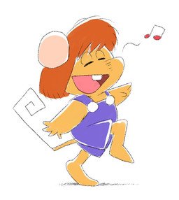 4_fingers anthro biped brown_body brown_hair chibi clothed clothing eyes_closed fingers hair musical_note musical_symbol solo symbol walking hikari_gamba gamba_no_bouken gamba_no_bouken_(series) ikasama mammal mouse murid murine rodent 2023