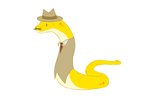 clothing feral hat headgear headwear legless male scales slide solo work worker yellow_body yellow_scales metalinhun reptile scalie snake 3:2 absurd_res hi_res