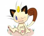 anthro balls erection genitals male nude one_eye_closed penis solo softcream nintendo pokemon felid generation_1_pokemon mammal meowth pokemon_(species) absurd_res hi_res