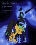 black_body black_feathers cutie_mark duo feathered_wings feathers female feral horn male text wings young young_feral anaktis friendship_is_magic hasbro my_little_pony mythology nightmare_moon_(mlp) snails_(mlp) equid equine mammal mythological_creature mythological_equine unicorn winged_unicorn english_text