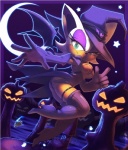 alternative_fashion anthro big_ears breasts clothed clothing detailed_background female goth hat headgear headwear kemono night outside short_stack sky solo star starry_sky witch_hat nancher sega sonic_the_hedgehog_(series) rouge_the_bat bat mammal