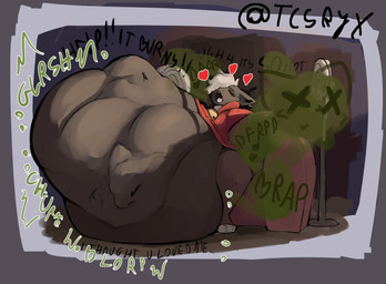 ambiguous_anthro ambiguous_gender ambiguous_pred anthro anthro_pred arms_back bell bell_collar belly belly_on_ground big_belly biped black_belly black_body black_ears black_eyebrows black_face black_fur black_nose black_text black_tuft bloated blorp bodily_fluids bodily_noises border burning_sensation calling_for_help cheek_tuft churn clothed clothed_ambiguous clothed_anthro clothing cloud_emanata collar curved_text dark_stockings dark_thigh_highs dialogue digestion digestion_noises drooling emanata eyebrows eyes_closed face_imprint facial_tuft fan_(object) fart fart_cloud fart_fetish fatal_vore feet floating_whiskers fully_inside fur furniture glorsh green_fart_cloud green_heart green_text grunting hair hand_imprint hanging_tongue heart_reaction heart_symbol hearts_around_head heat_(temperature) hood_down hoodie huge_belly hyper hyper_belly imminent_death imprint ineffective_clothing inside jingle_bell jingle_bell_collar legwear monotone_belly monotone_clothing monotone_face monotone_hair monotone_hoodie monotone_legwear monotone_stockings monotone_thigh_highs monotone_topwear motion_lines mph! muffled multiple_prey no_underwear on_sofa onomatopoeia open_mouth pointy_ears prick_ears purple_border red_clothing red_heart red_hoodie red_legwear red_stockings red_thigh_highs red_topwear rumbling_stomach saliva same_size_vore shadow short_hair sitting sitting_on_sofa skull_in_fart_cloud skull_symbol sofa soft_vore solo sound_effects stockings struggling struggling_prey sweat sweaty_body talking_to_another talking_to_pred text thigh_highs tired tongue tongue_out too_hot topwear tuft twitter_handle unseen_prey unwilling_prey vore vowelless vowelless_sound_effect vowelless_vocalization white_feet white_hair white_text_outline wind wrinkles_in_clothes tcsrjx ashe_(kibibyte) domestic_cat felid feline felis mammal 2025 digital_media_(artwork) digital_painting_(artwork) english_description english_text hi_res painting_(artwork) shaded signature soft_shading