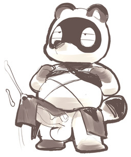 anthro balls bodily_fluids bottomwear clothing cum cum_in_clothing cum_through_clothing ejaculation erection genital_fluids genitals kemono loincloth male penis simple_background slightly_chubby solo standing wet wet_clothing masshiro animal_crossing nintendo tom_nook_(animal_crossing) canid canine mammal raccoon_dog tanuki 2026 hi_res