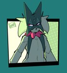 anthro front_view green_background green_body looking_aside mouth_closed narrowed_eyes navel red_eyes simple_background smile solo woomi_e nintendo pokemon generation_9_pokemon meowscarada pokemon_(species) 2025 digital_drawing_(artwork) digital_media_(artwork) half-length_portrait hi_res portrait
