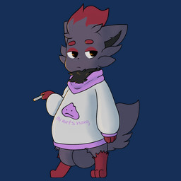 anthro balls balls_only big_balls black_balls cigarette clothed clothing feral genitals holding_cigarette holding_object huge_balls male partially_clothed solo woemutt nintendo pokemon ditto_(pokemon) generation_1_pokemon generation_5_pokemon pokemon_(species) zorua 1:1 alpha_channel hi_res