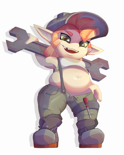 belly clothing female hair hat headgear headwear orange_hair overweight shirt simple_background solo topwear white_background white_clothing white_shirt white_topwear malachi21148 nintendo splatoon aquatic fish humanoid salmonid_(splatoon) 2020 4:5 absurd_res hi_res
